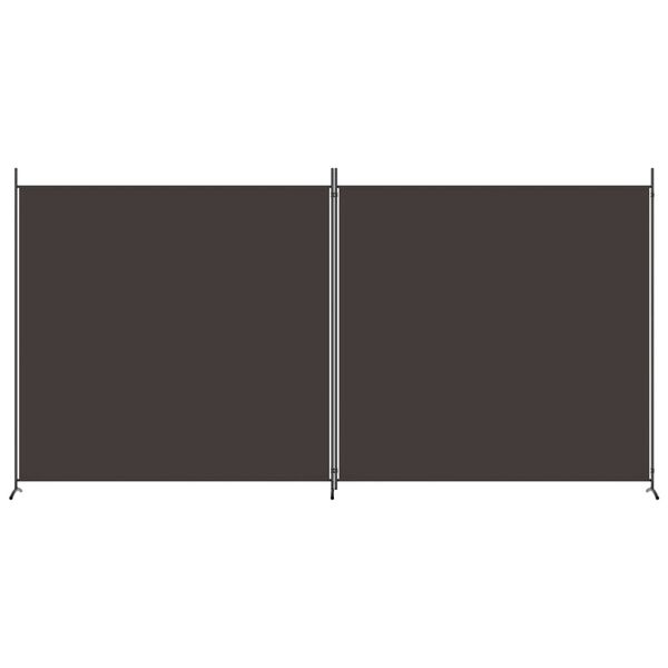 vidaXL 2-Panel Room Divider Brown 348x180 cm Fabric
