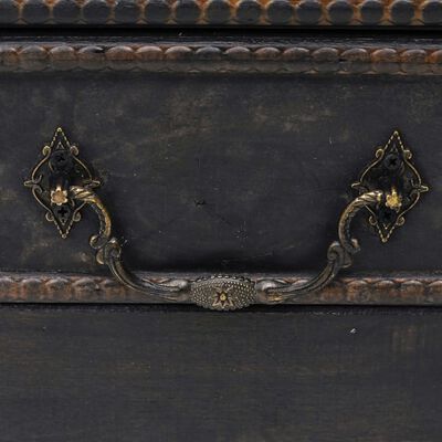 vidaXL Wooden Treasure Chest Large Black,  vidaXL Wooden Treasure Chest Large Black
