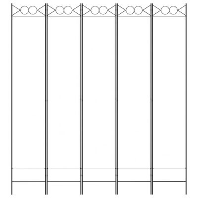 vidaXL 5-Panel Room Divider White 200x220 cm Fabric, white vidaXL 5-Panel Room Divider White 200x220 cm Fabric