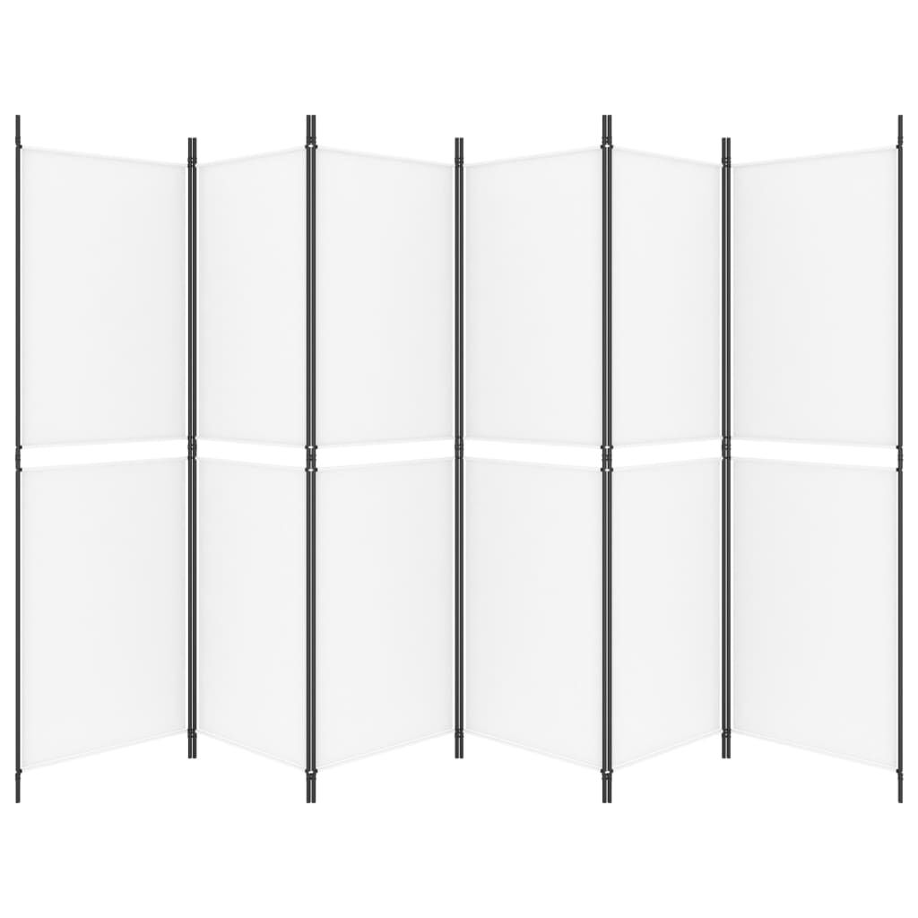 vidaXL 6-Panel Room Divider White 300x180 cm Fabric