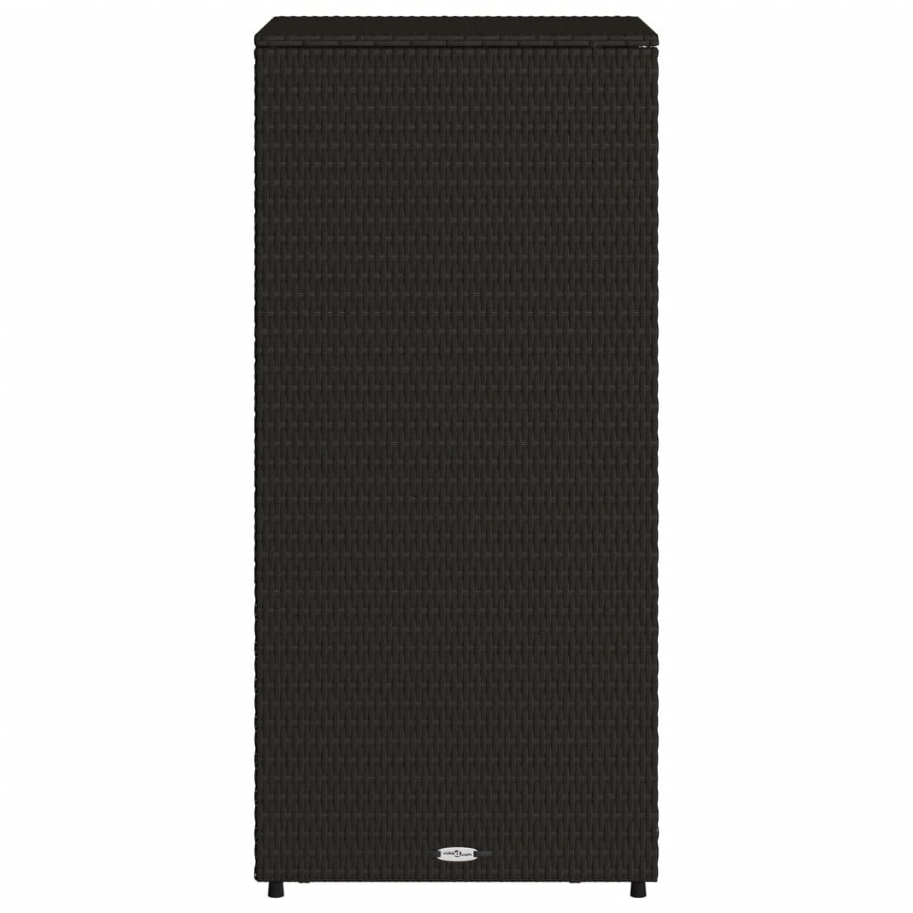 vidaXL Garden Storage Cabinet Black 50x55x115 cm Poly Rattan