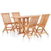vidaXL 5 Piece Folding Outdoor Dining Set Solid Teak Wood,  vidaXL 5 Piece Folding Outdoor Dining Set Solid Teak Wood