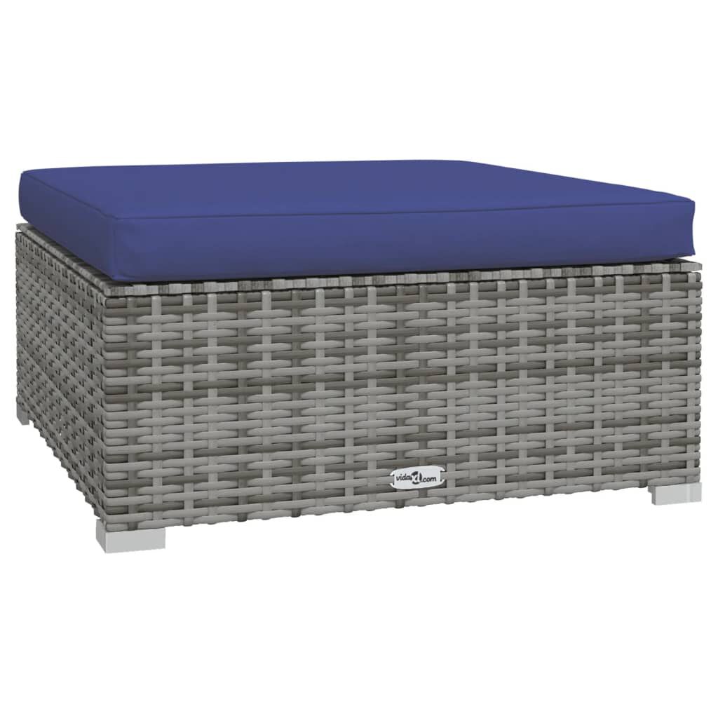 vidaXL 6 Piece Garden Lounge Set with Cushions Poly Rattan Grey