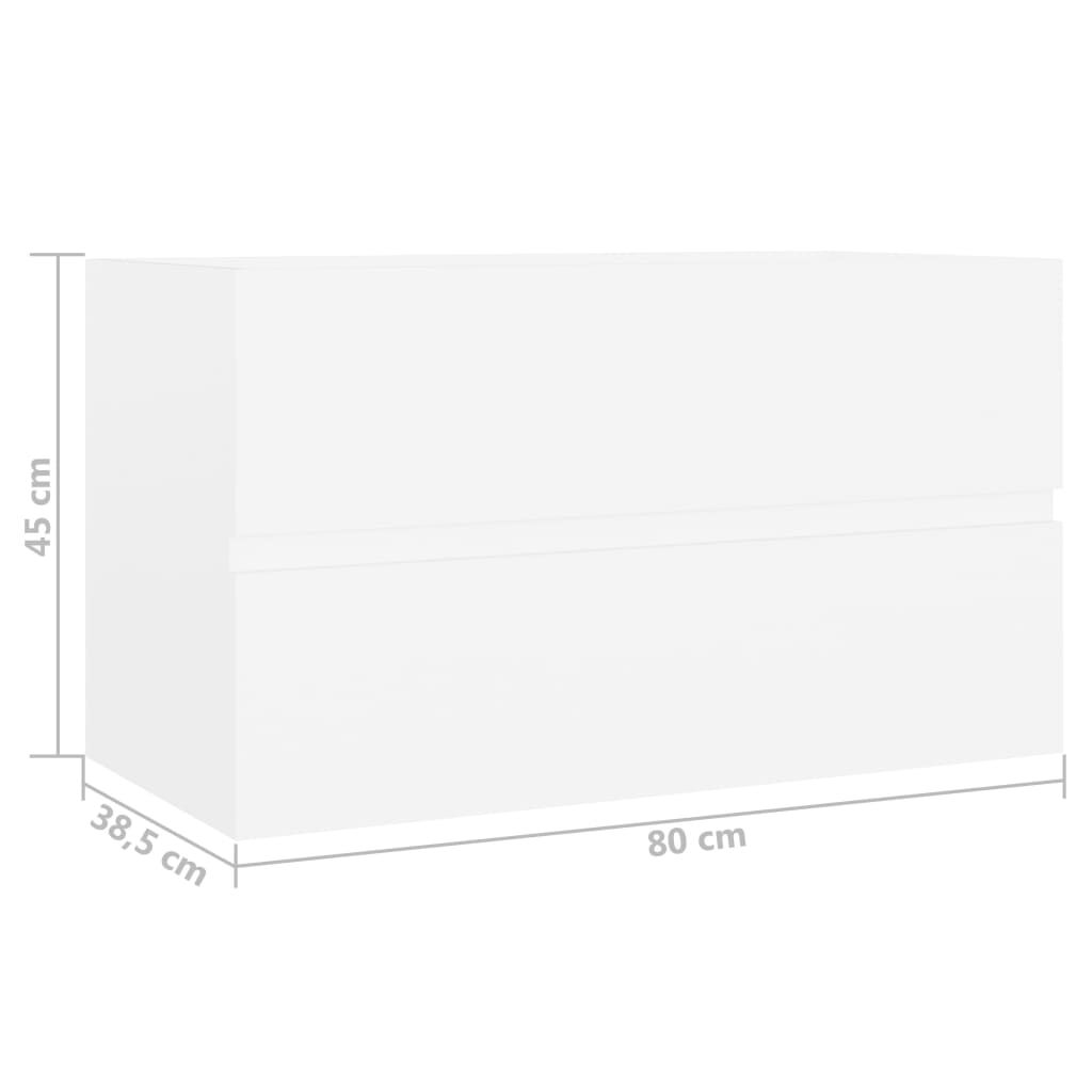 vidaXL Sink Cabinet White 80x38.5x45 cm Engineered Wood