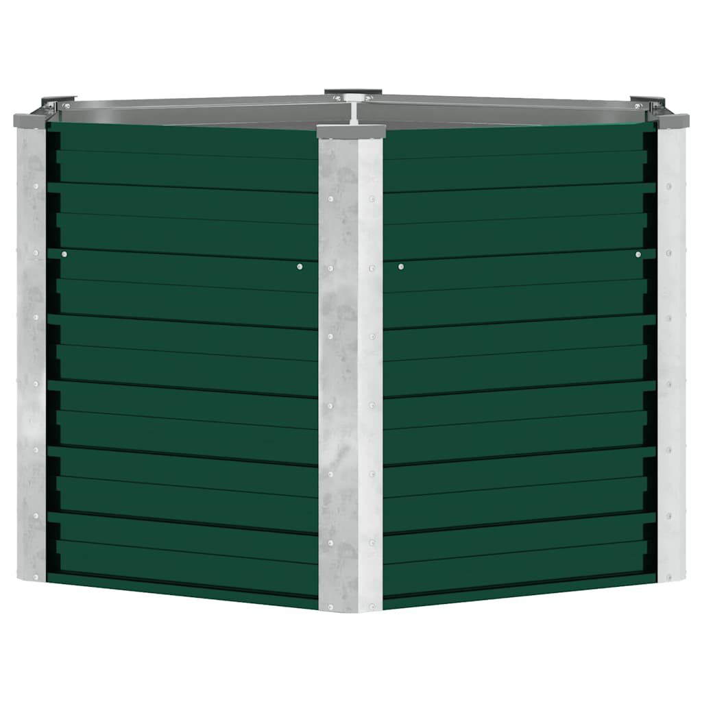 vidaXL Garden Raised Bed Galvanised Steel 129x129x77 cm Green