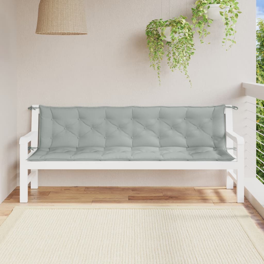 vidaXL Garden Bench Cushions 2 pcs Melange Light Grey 200x50x7 cm Fabric