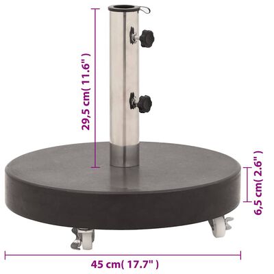 vidaXL Parasol Base Granite 30 kg Round Black, Black vidaXL Parasol Base Granite 30 kg Round Black
