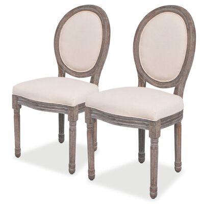vidaXL Dining Chairs 2 pcs Cream Fabric,  vidaXL Dining Chairs 2 pcs Cream Fabric