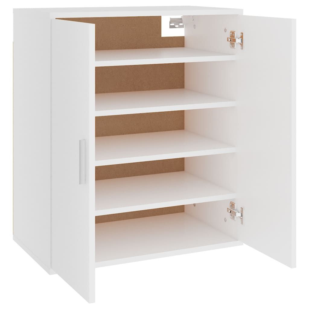 vidaXL Shoe Cabinet White 60x35x70 cm Engineered Wood