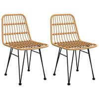 vidaXL Garden Chairs 2 pcs 48x62x84 cm PE Rattan
