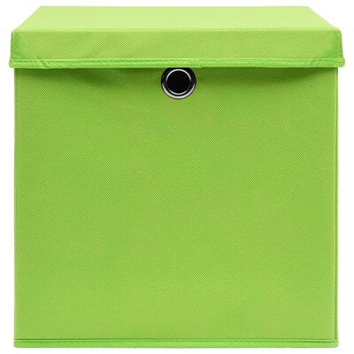 vidaXL Storage Boxes with Covers 4 pcs 28x28x28 cm Green, green with lids vidaXL Storage Boxes with Covers 4 pcs 28x28x28 cm Green