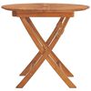 vidaXL Folding Garden Table &Oslash; 85x75 cm Solid Wood Teak