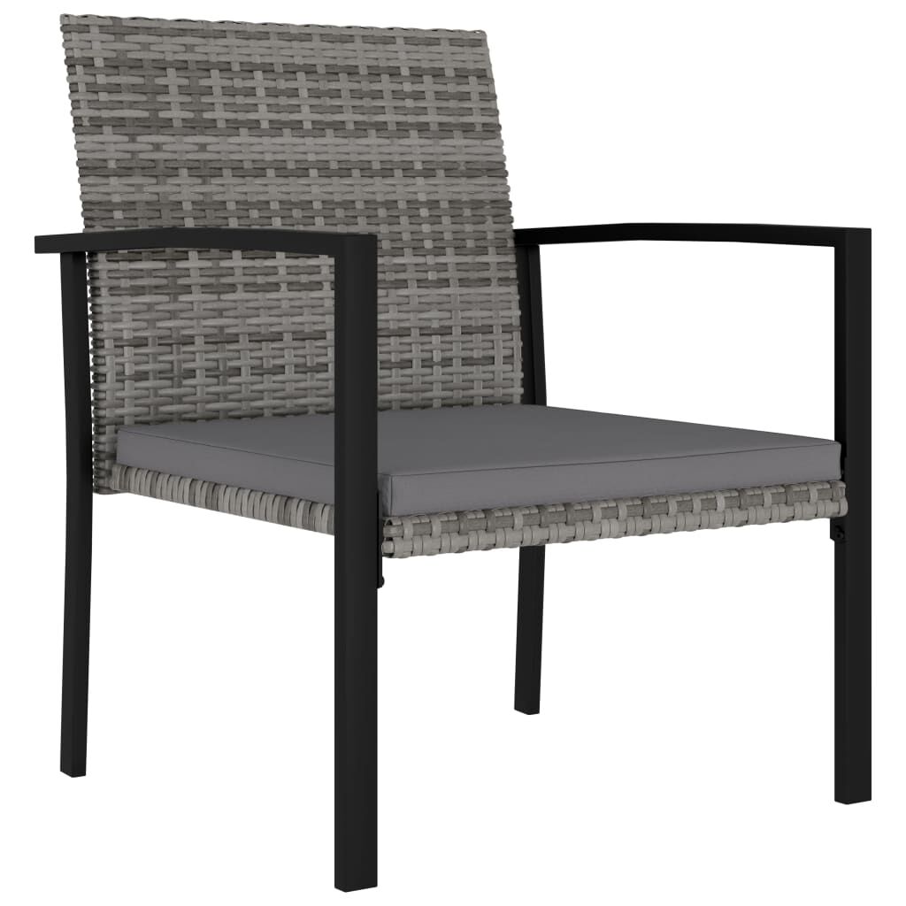 vidaXL 5 Piece Garden Dining Set Poly Rattan Grey