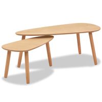 vidaXL Coffee Table Set 2 Pieces Solid Pinewood Brown, brown vidaXL Coffee Table Set 2 Pieces Solid Pinewood Brown