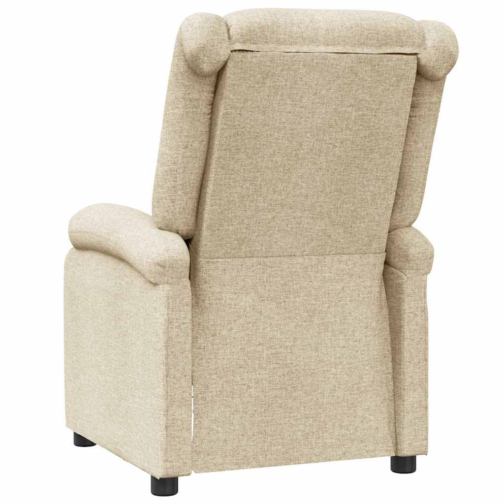 vidaXL Recliner Chair Cream Fabric