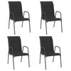 vidaXL Garden Chairs 4 pcs Steel and Textilene Black