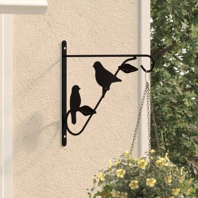 vidaXL Hanging Basket Brackets 4 pcs Black Steel,  vidaXL Hanging Basket Brackets 4 pcs Black Steel