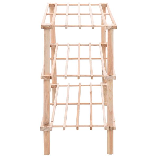 vidaXL 3-Tier Shoe Rack Solid Fir Wood