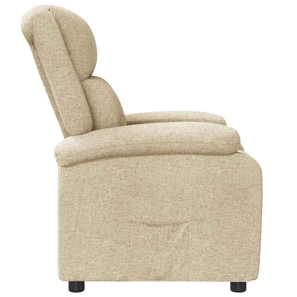 vidaXL Recliner Chair Cream Fabric