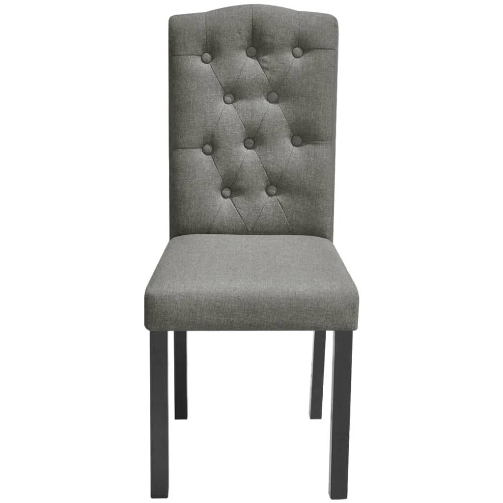 vidaXL Dining Chairs 4 pcs Grey Fabric