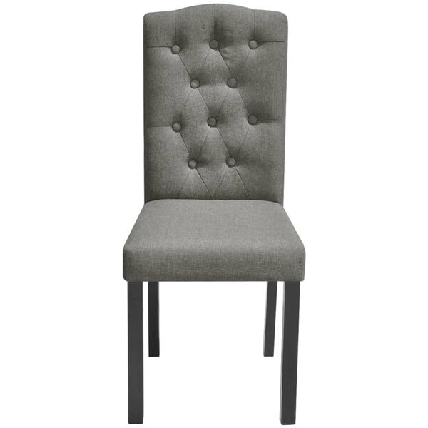 vidaXL Dining Chairs 4 pcs Grey Fabric