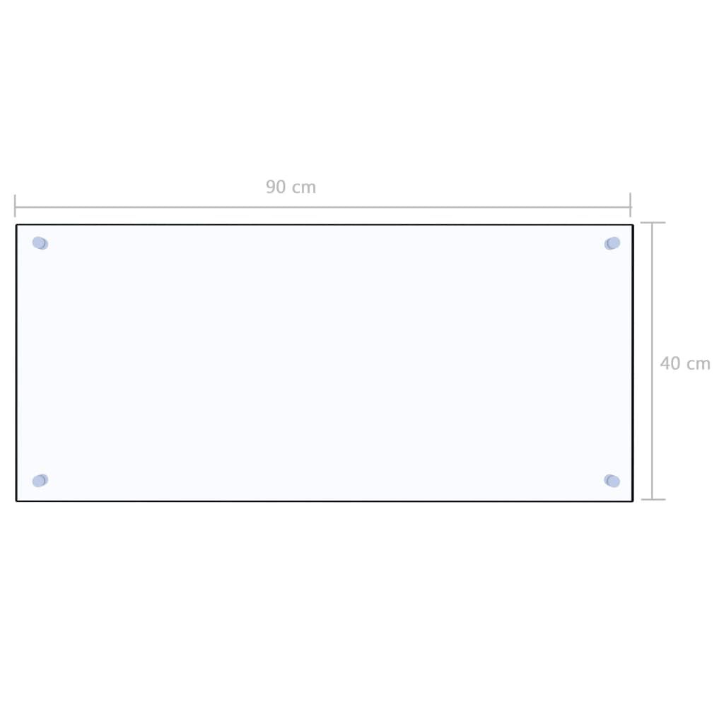 vidaXL Kitchen Backsplash Transparent 90 x 40 cm Tempered Glass
