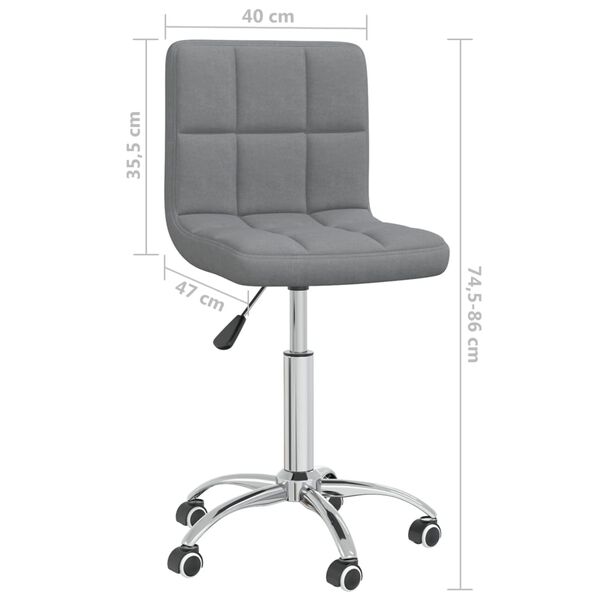 vidaXL Swivel Office Chair Light Grey Fabric