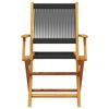 vidaXL Folding Garden Chairs 6 pcs Black Solid Wood Acacia