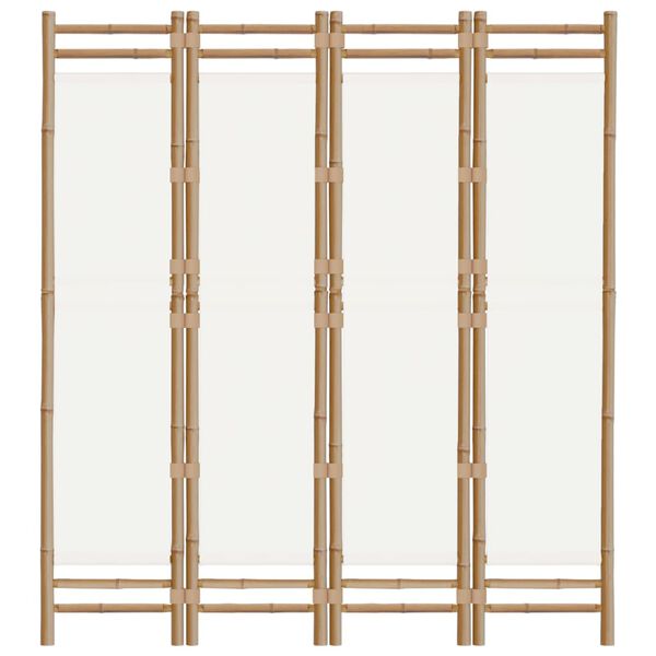 vidaXL Folding 4-Panel Room Divider 160 cm Bamboo and Canvas