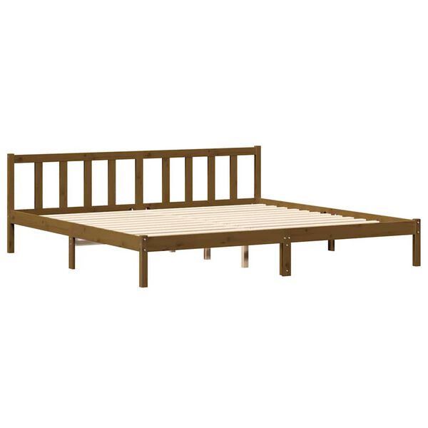 vidaXL Bed Frame without Mattress Honey Brown Solid Wood 200x200 cm