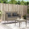 vidaXL Garden Bench with Cushions Grey Poly Rattan