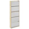 vidaXL Shoe Cabinet 5-Layer Mirror Oak 63x17x169,5 cm