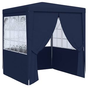 vidaXL Professional Party Tent with Side Walls 2x2 m Blue 90 g/m&sup2;