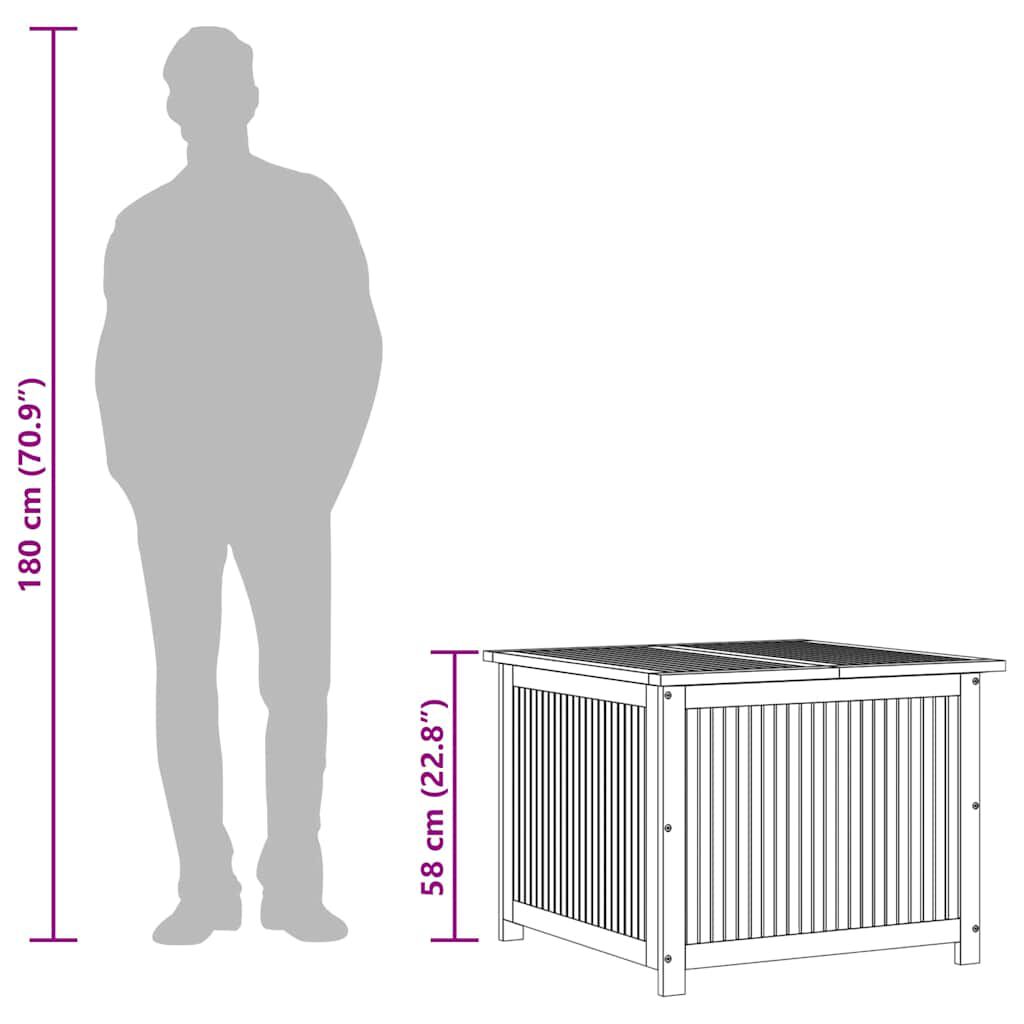 vidaXL Garden Storage Box 75x75x58 cm Solid Wood Acacia
