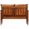 vidaXL 2-Seater Sofa Real Leather with Acacia Wood Brown