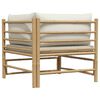 vidaXL Garden Corner Sofa with Cream White Cushions Bamboo