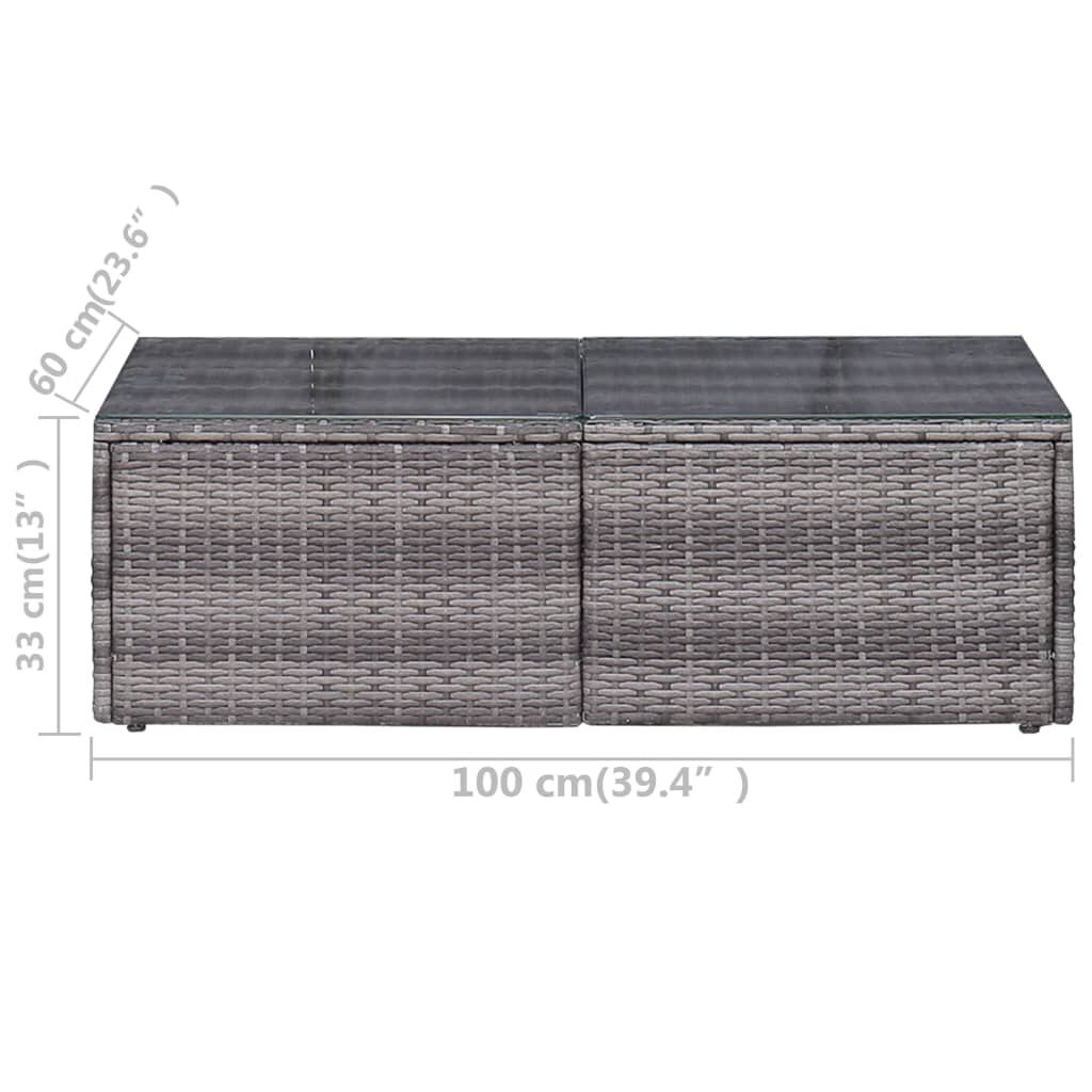 vidaXL 9 Piece Garden Lounge Set with Cushions Poly Rattan Grey