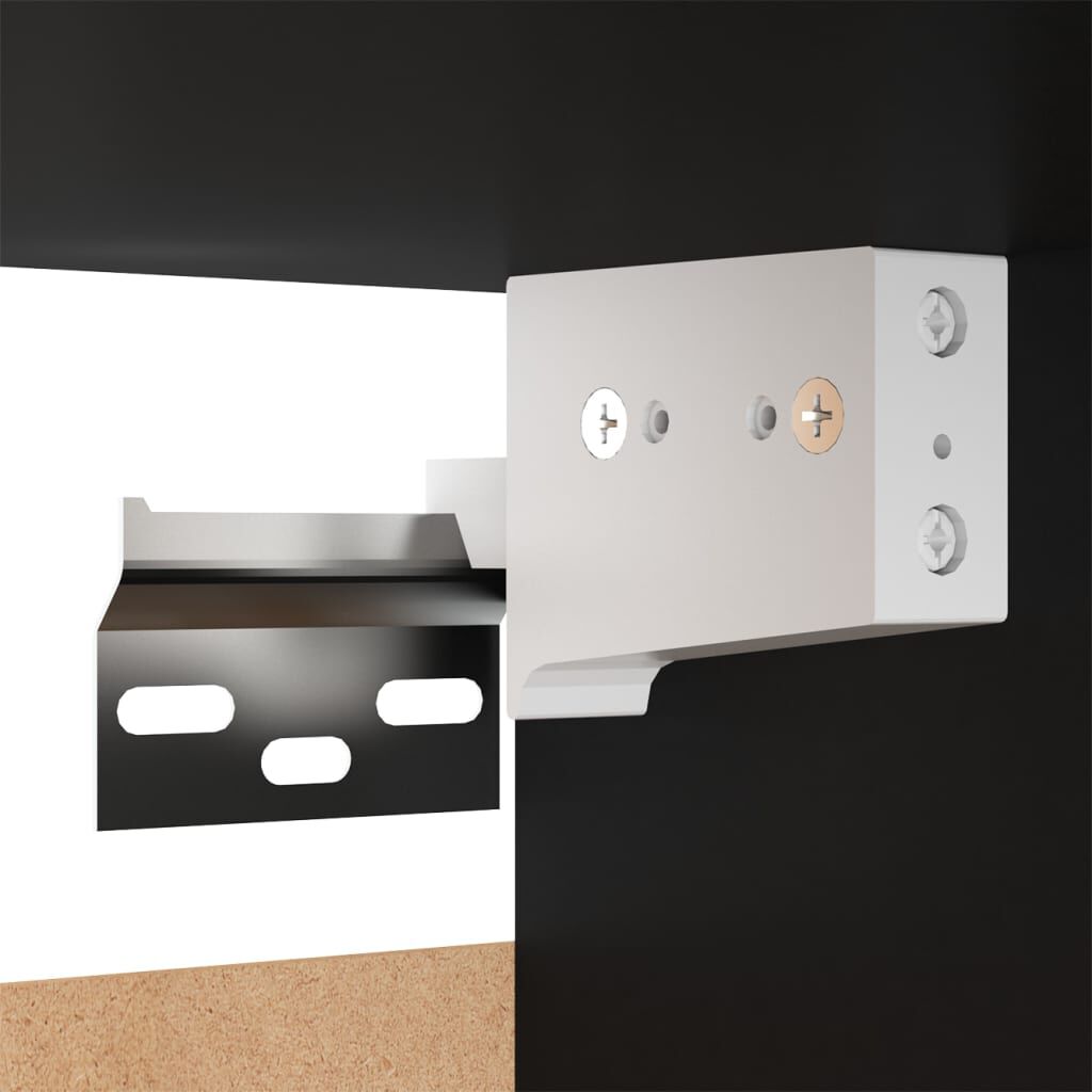 vidaXL TV Cabinets 2 pcs Black 30.5x30x90 cm Engineered Wood