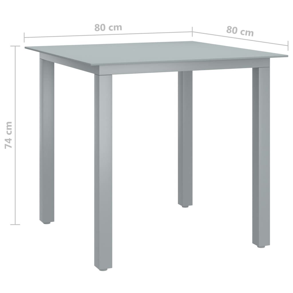 vidaXL 5 Piece Garden Dining Set Aluminium Silver and Black