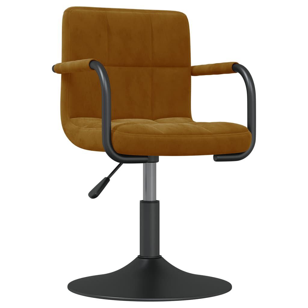 vidaXL Swivel Dining Chairs 6 pcs Brown Velvet