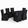vidaXL 7 Piece Garden Dining Set with Cushions Black
