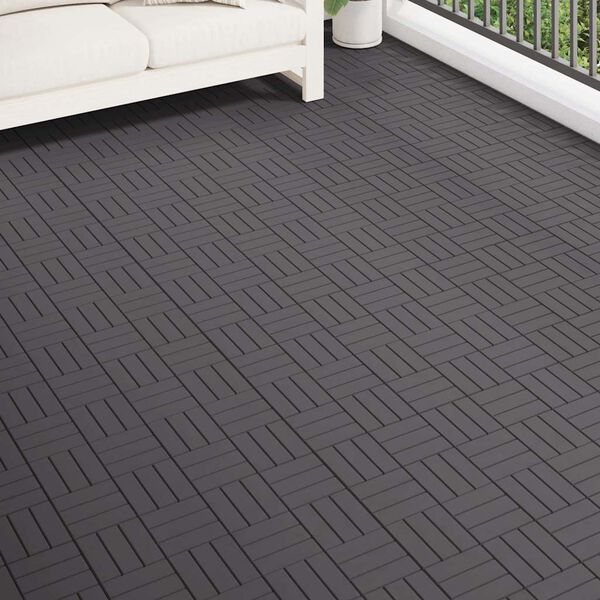 vidaXL Decking Tiles 20 pcs Grey Wash 30x30 cm Solid Acacia Wood