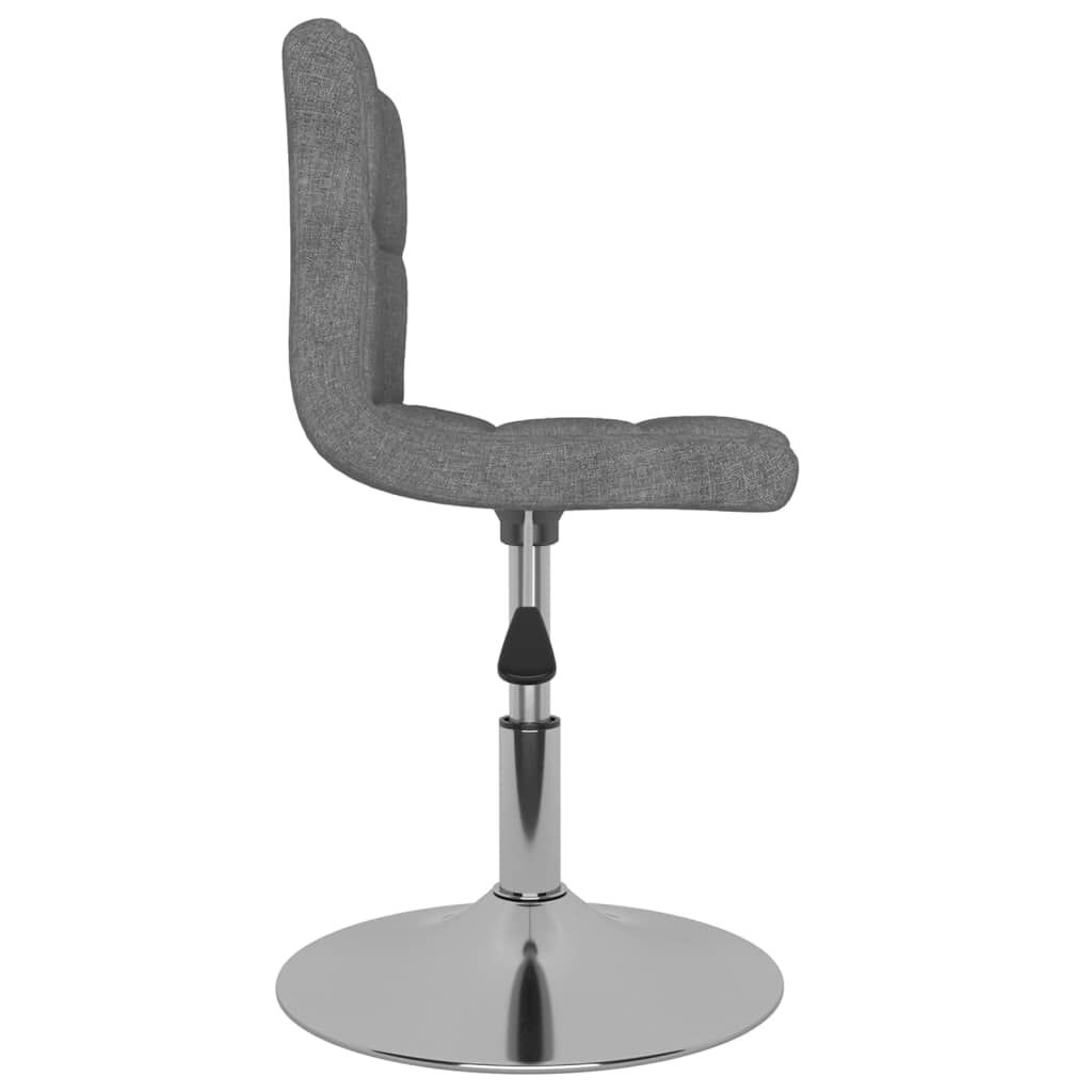vidaXL Swivel Dining Chairs 2 pcs Light Grey Fabric