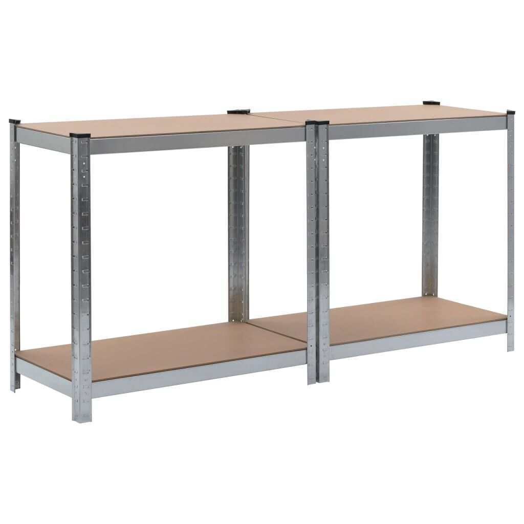 vidaXL Storage Shelves 2 pcs Silver 80x40x160 cm Steel and MDF