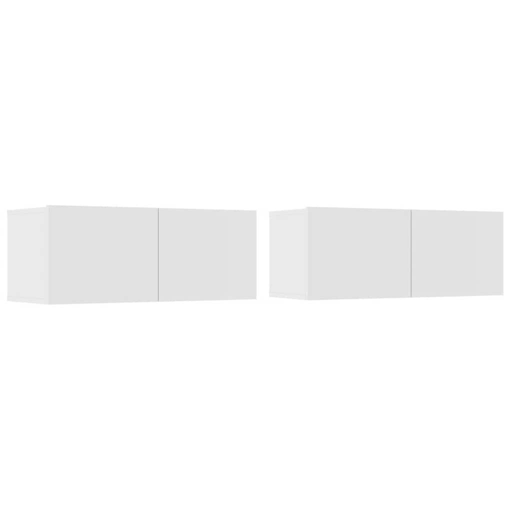 vidaXL TV Cabinets 2 pcs White 80x30x30 cm Engineered Wood