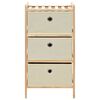 vidaXL Storage Rack with 3 Nonwoven Baskets Cedar Wood Beige