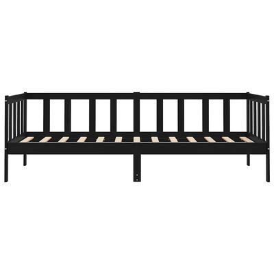 vidaXL Day Bed without Mattress Black Solid Wood Pine 90x200cm, black vidaXL Day Bed without Mattress Black Solid Wood Pine 90x200cm
