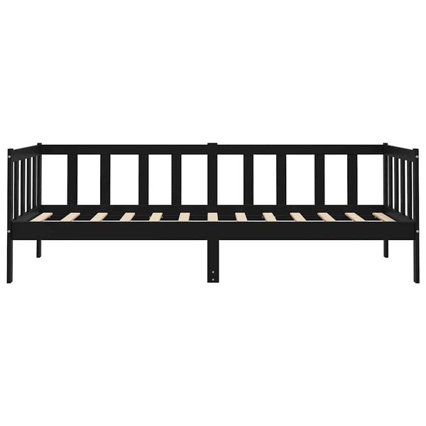 vidaXL Day Bed without Mattress Black Solid Wood Pine 90x200cm