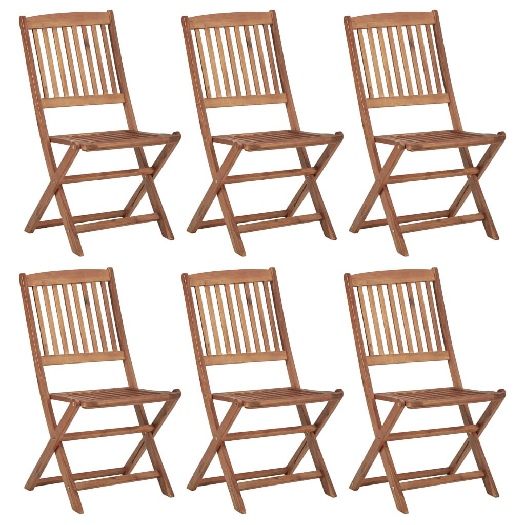 vidaXL Folding Garden Chairs 6 pcs Solid Acacia Wood