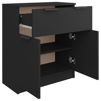 vidaXL Sideboard Black 60x30x70 cm Engineered Wood, black vidaXL Sideboard Black 60x30x70 cm Engineered Wood